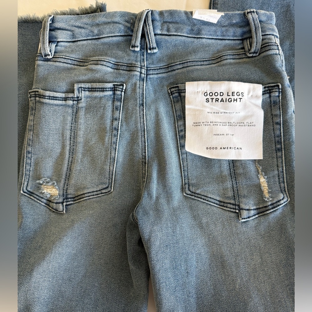 GOOD AMERICAN Good Legs Straight Split Pocket Women's Jeans - NEW - 27 - Picture 9 of 12